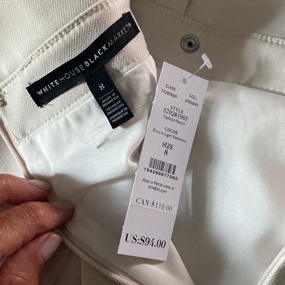 WHBM soft cream fully lined suit size 10 blazer/8 skirt, NWT - Picture 12 of 12